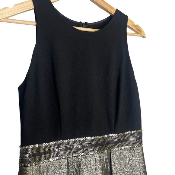 Carmen Marc Valvo Evening Gown Dress Size 6 Maxi Ombré Sequence Black Gold - Picture 6 of 13